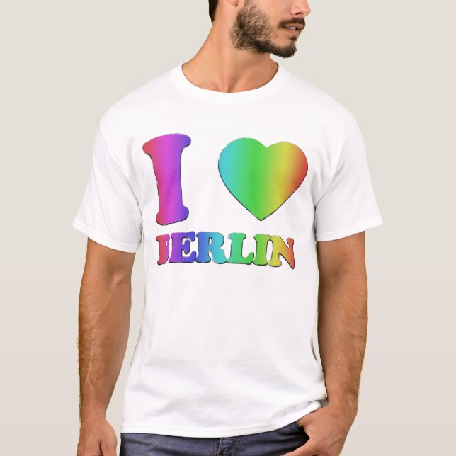 T-shirt J'AIME l'ARC-EN-CIEL 3D de BERLIN (Devant)