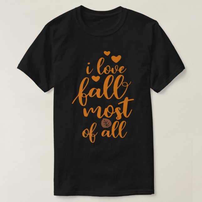 T-shirt J'aime l'automne plus que tout, ambiance de Thanks (Design devant)