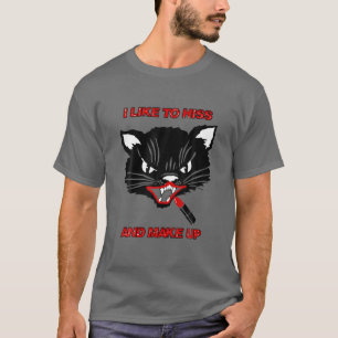 T-shirt J'Aime Le Baiser Et Le Maquiller (Chat Noir, Red L