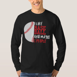 T-shirt J'Aime Le Baseball Et Peut-Être 3 Personnes Hommes