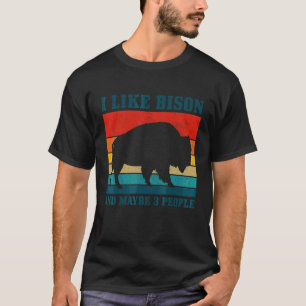T-shirt J'aime le bison & peut-être 3 personnes American B