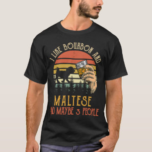 T-shirt J'aime le bourbon et le chien maltais peut-être 3