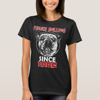 T-shirt J'aime le bulldog français depuis 1985