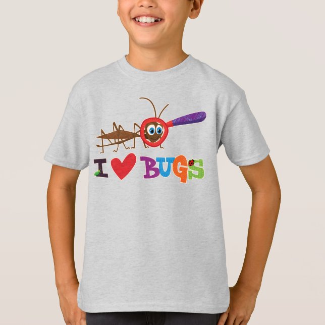 T-shirt J'aime le cadeau d'insectes pour l'insecte mignon (Devant)
