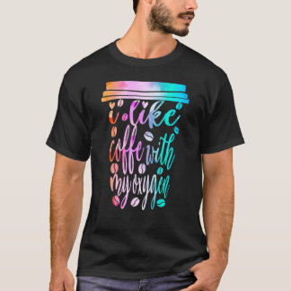 T-shirt J'Aime Le Café Avec Mon Oxygène Caffeine Boire