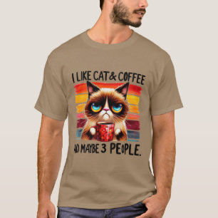 T-shirt J'aime le café de chat et peut-être 3 personnes ✨�