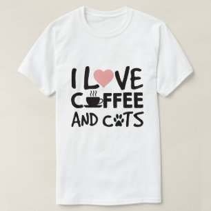 T-shirt J'aime le café et des chats