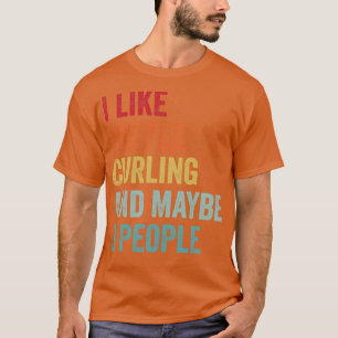 T-shirt J'aime le café et le curling Peut-être 3 personnes