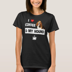 T-shirt J'Aime Le Café Et Mon Basset Hound Chien Maman Pap