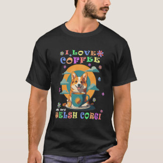 T-shirt J'Aime Le Café Et Mon Chien Gallois Corgi Mignonne