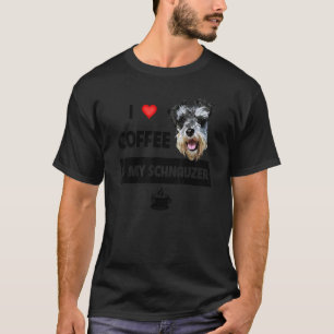 T-shirt J'Aime Le Café Et Mon Schnauzer Maman Papa Animal 