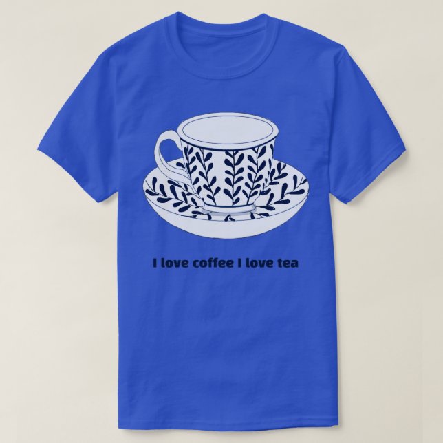 T-shirt J'aime le café J'aime le thé 1 (Design devant)