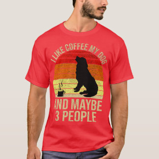 T-shirt J'Aime Le Café Mon Chien Et Peut-Être 3 Personnes