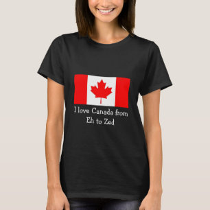 T-shirt J'aime le Canada de hein à Zed - amusement