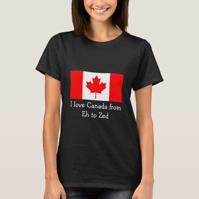 T-shirt J'aime le Canada de hein à Zed - amusement (Devant)