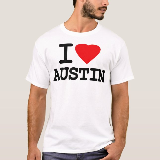 T-shirt J'aime le coeur Austin le Texas (Devant)