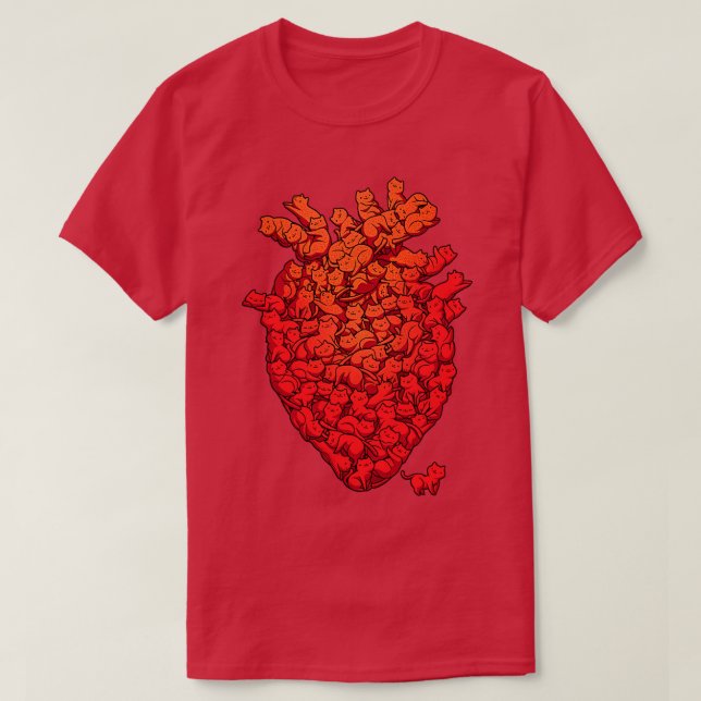 T-shirt J'aime le coeur de chat (Design devant)