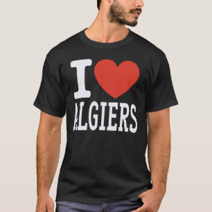 T-shirt J'aime le cœur de la ville d'Alger Graphique Souve