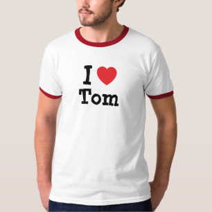 T-shirt J'aime le coeur de Tom personnalisé