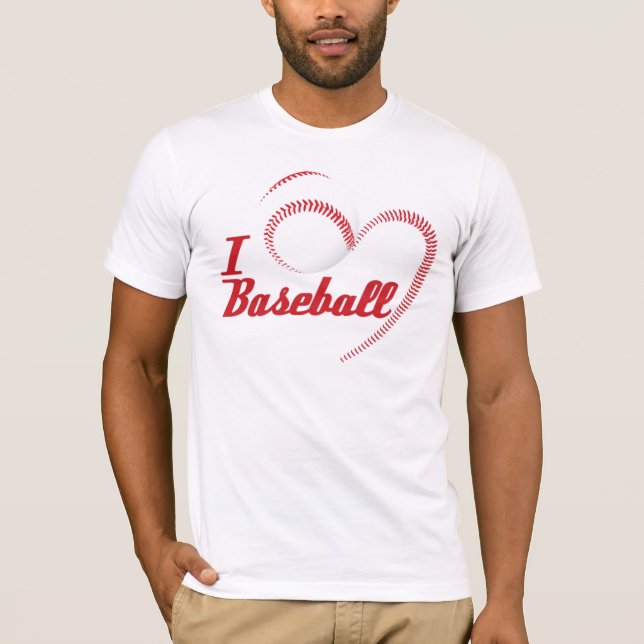 T-shirt J'Aime Le Coeur Du Baseball (Devant)