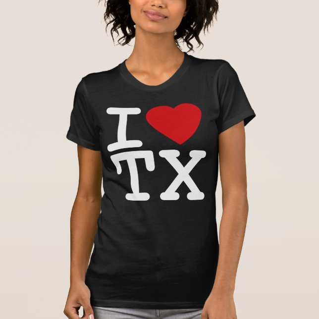 T-shirt J'aime le coeur le Texas (Devant)