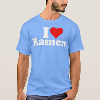 T-SHIRT J'AIME LE COEUR RAMEN NOODLES JAPONAIS