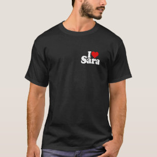 T-SHIRT J'AIME LE COEUR SARA NOM SUR UN TEL
