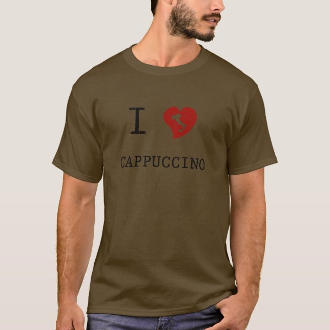 T-shirt J'aime le cru de cappuccino (Devant)