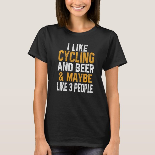 T-shirt J'Aime Le Cyclisme Et Bière Vélo Spin Mountain Roa (Devant)
