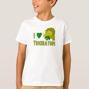 T-shirt J'aime le dinosaure mignon de Triceratops (de