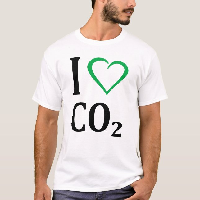 T-shirt J'aime le dioxyde de carbone CO2 (Devant)