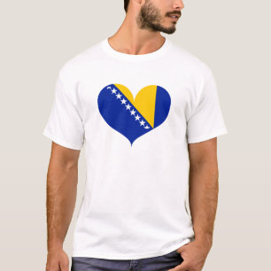 T-shirt J'aime le drapeau de la Bosnie-Herzégovine