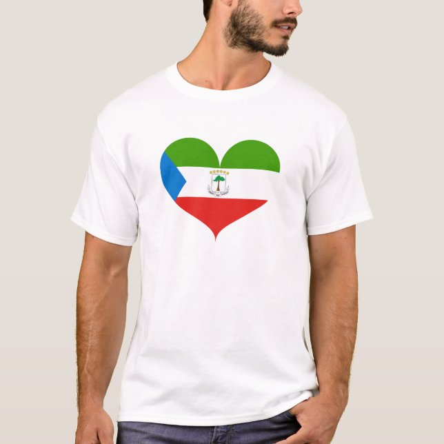 T-shirt J'aime le drapeau de la Guinée équatoriale (Devant)