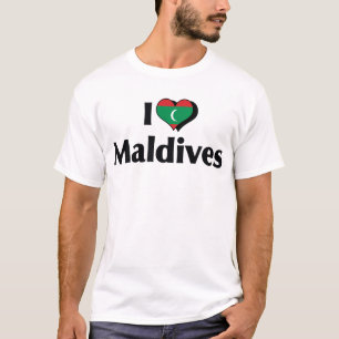 T-shirt J'aime le drapeau des Maldives