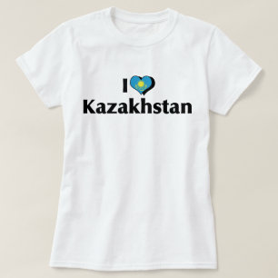 T-shirt J'aime le drapeau du Kazakhstan