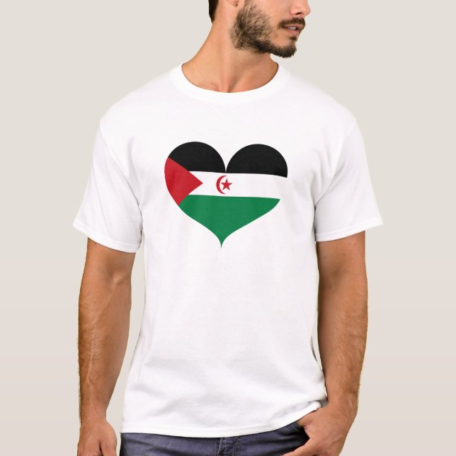 T-shirt J'aime le drapeau du Sahara Occidental (Devant)