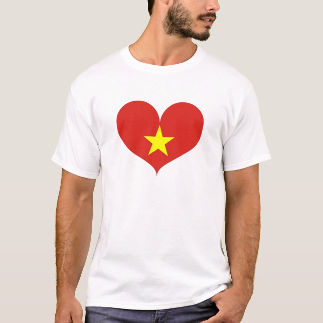T-shirt J'aime le drapeau du Vietnam (Devant)