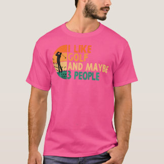 T-shirt J'aime le golf et peut-être 3 personnes jouant au