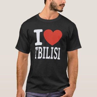 T-shirt J'aime le graphique du cœur de la ville de Tbiliss