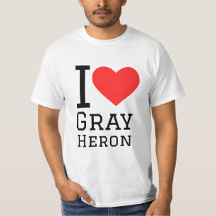 T-shirt J'aime le héron gris