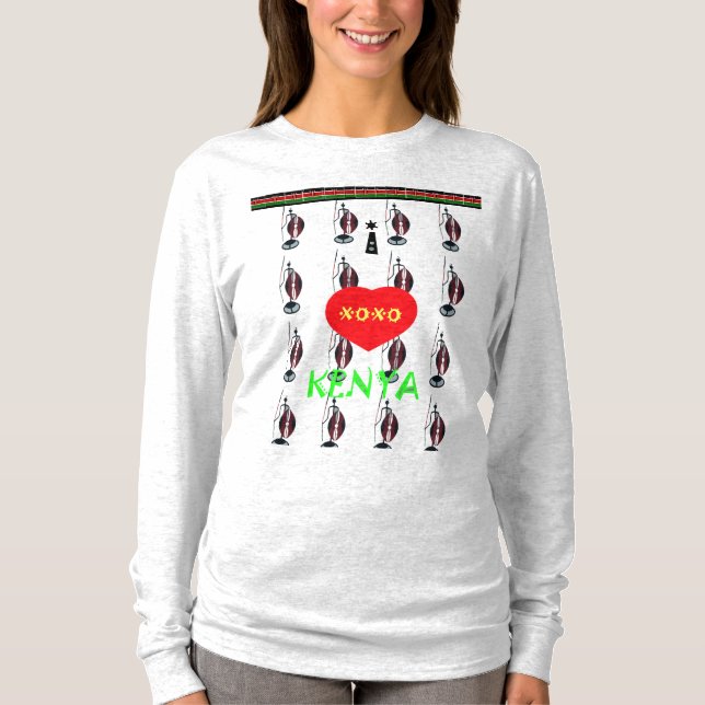 T-shirt J'aime le Kenya Massai Design (Devant)