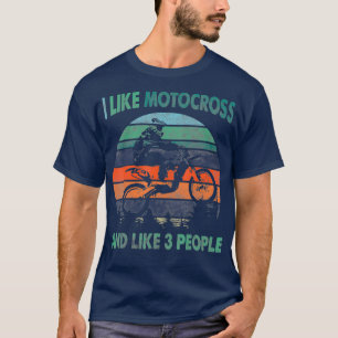 T-shirt J'Aime Le Motocross Et Trois Personnes