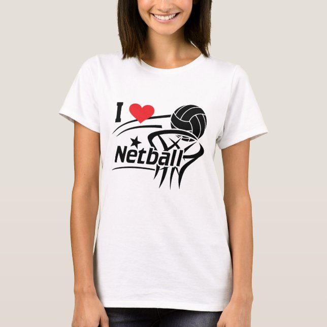 T-shirt J'aime le Netball (Devant)