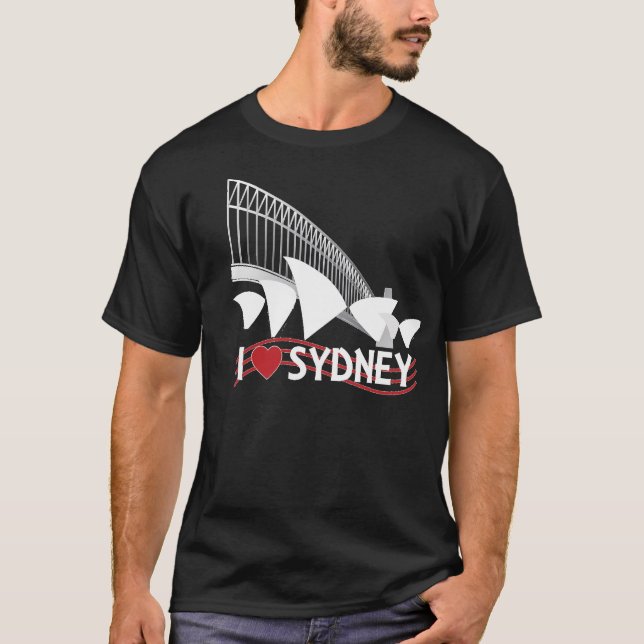 T-SHIRT J'AIME LE NOIR DE SYDNEY (Devant)