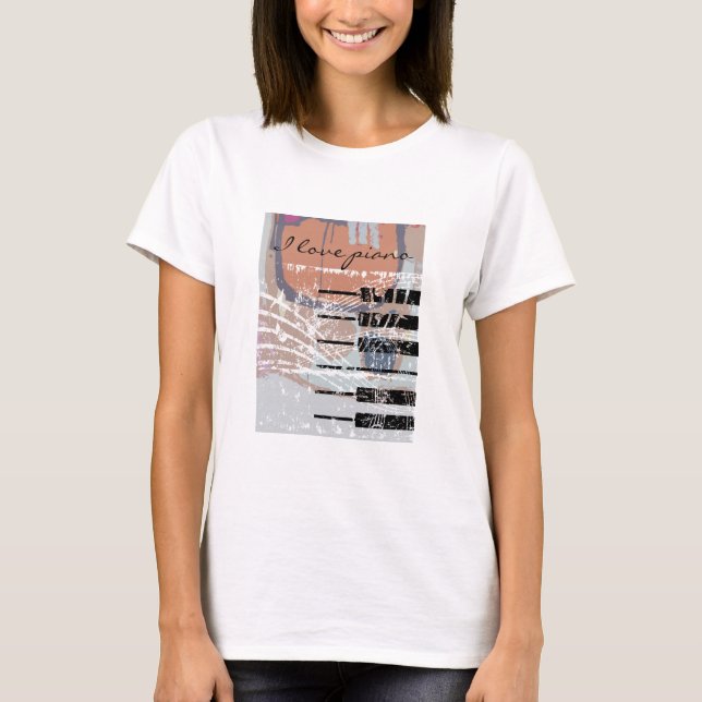 T-shirt J'aime le piano (Devant)