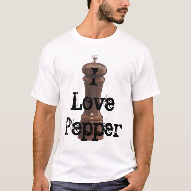 T-shirt J'aime le poivre - customisé (Devant)