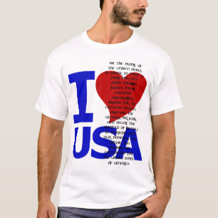 T-SHIRT J'AIME LE PRÉAMBULE DE CONSTITUTION DES ETATS-UNI