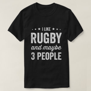 T-shirt J'Aime Le Rugby Et Peut-Être 3 Personnes Rugby Lov
