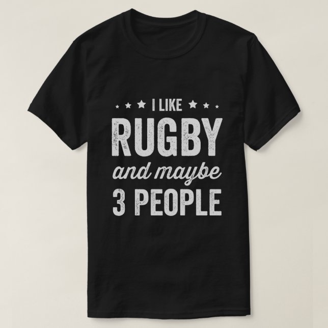 T-shirt J'Aime Le Rugby Et Peut-Être 3 Personnes Rugby Lov (Design devant)