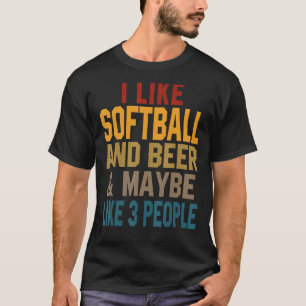 T-shirt J'Aime Le Softball Et La Bière Coach Softball Papa
